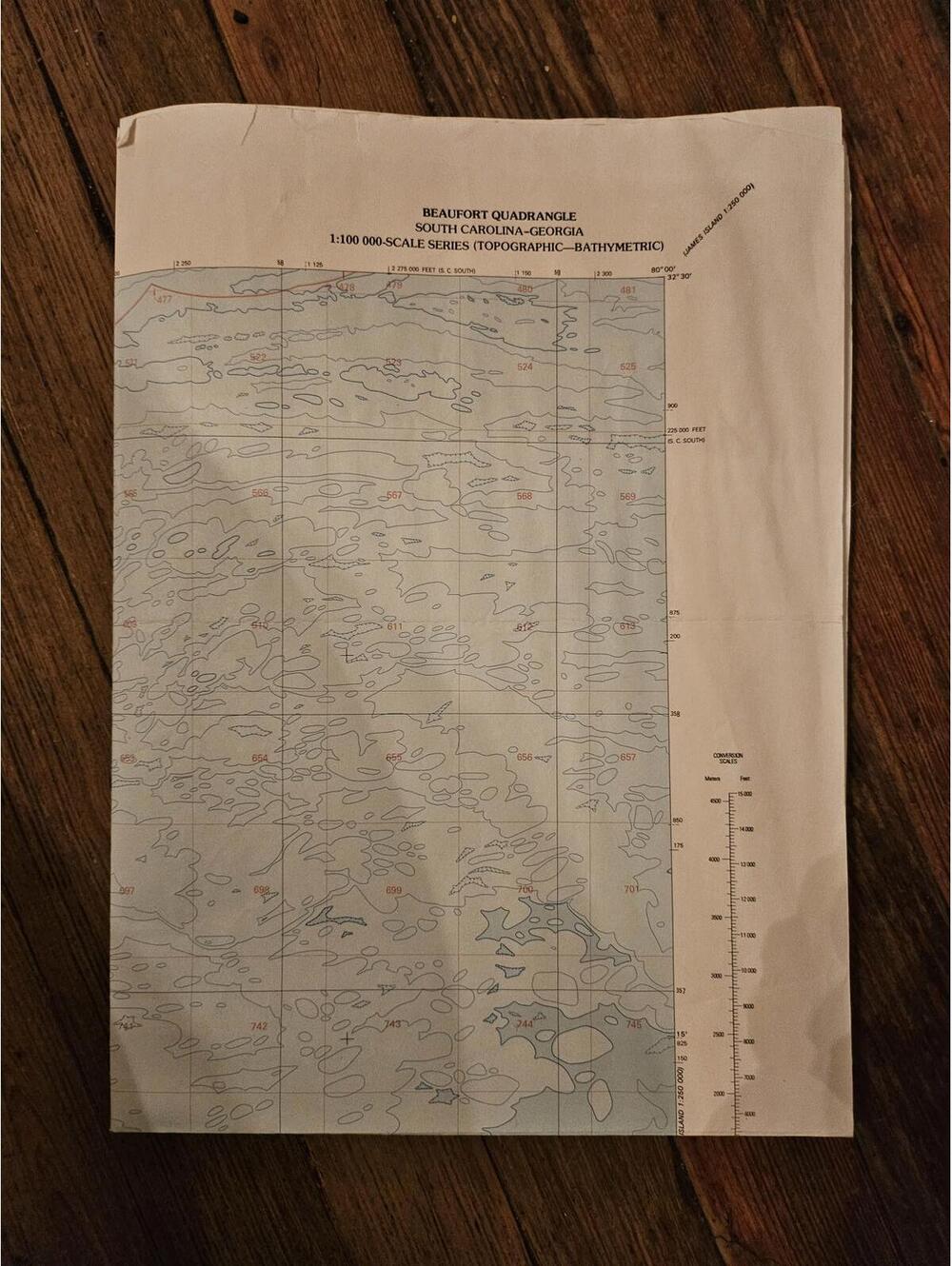 1978 Vintage Map- Beaufort SC-GA- US dept. Of interior Geological survey 29x42" - Picture 8 of 8